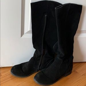 Black suede boots
